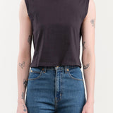 Amo Denim Apparel Womens Tees Sleeveless Babe Tee in Vintage Black