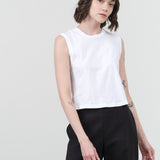 Amo Denim Sleeveless Babe Tee in White