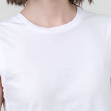 White Sleeveless Babe Tee by Amo Denim