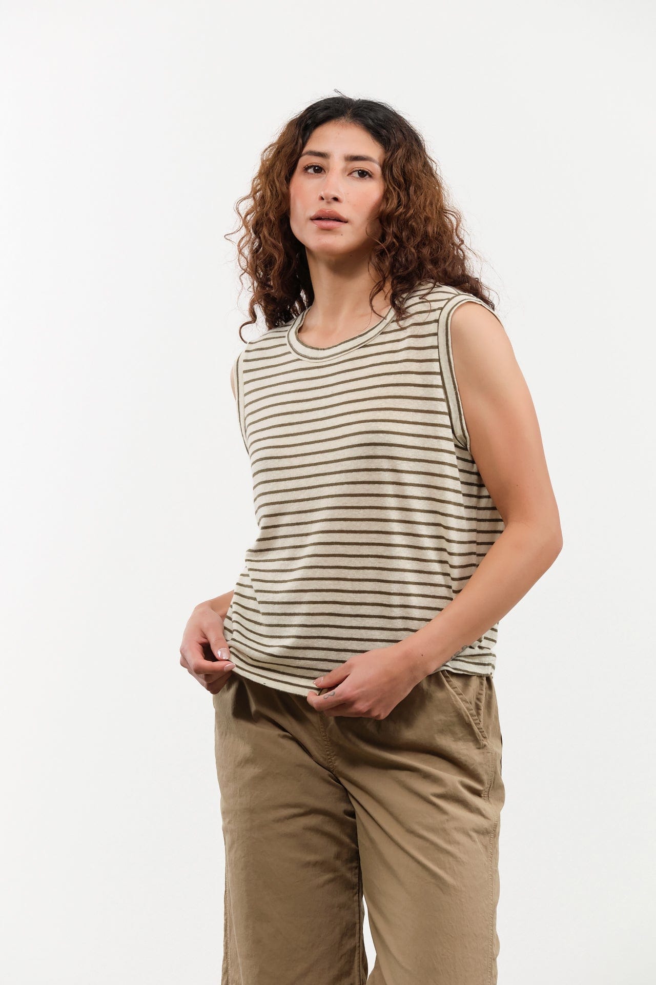 Amo Denim Apparel Womens Tees Sleeveless Love Tee Reseda Multi / XSmall