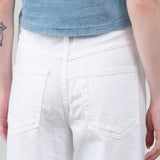 White Alabaster Sonia Cuffed Jean with Pockets and Zipper by Amo Denim 