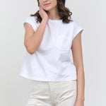 Styled view of Sunny Cap Tee in White