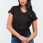 Styled view of Sweetness V-Neck Tee in Black