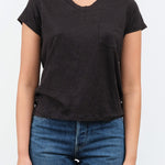Front view of Sweetness V-Neck Tee in Black