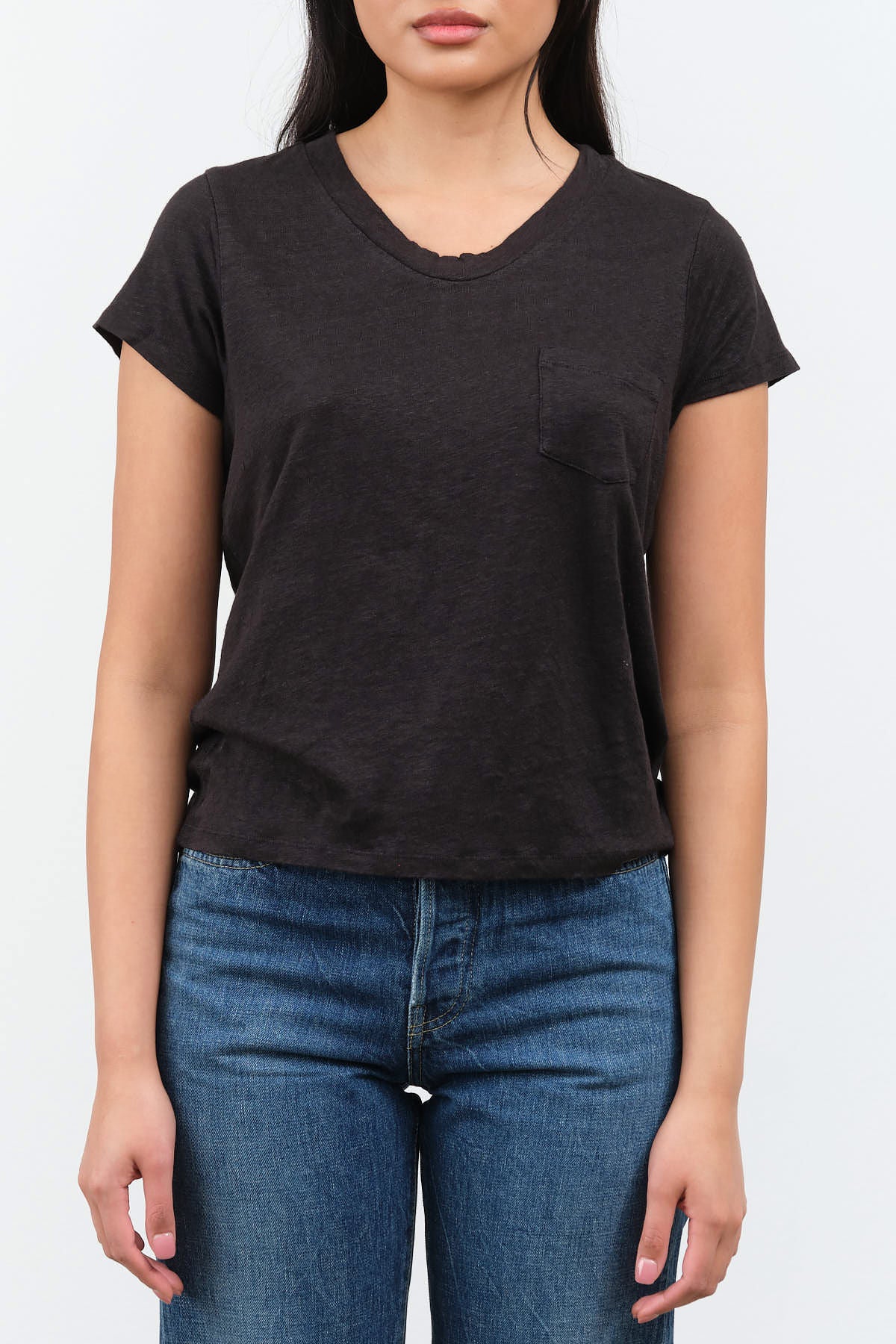Front view of Sweetness V-Neck Tee in Black