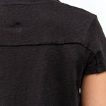 Back stitching view of Sweetness V-Neck Tee in Black