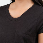 Collar view of Sweetness V-Neck Tee in Black