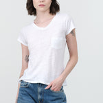 Amo Denim Sweetness V Neck Tee in White