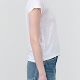 Amo Denim White Short Sleeve Sweetness V Neck Tee Basic