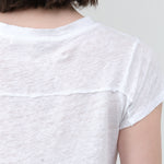 Basic White Sweetness V Neck Tee by Amo Denim Linen