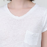 White Sweetness V Neck Tee by Amo Denim