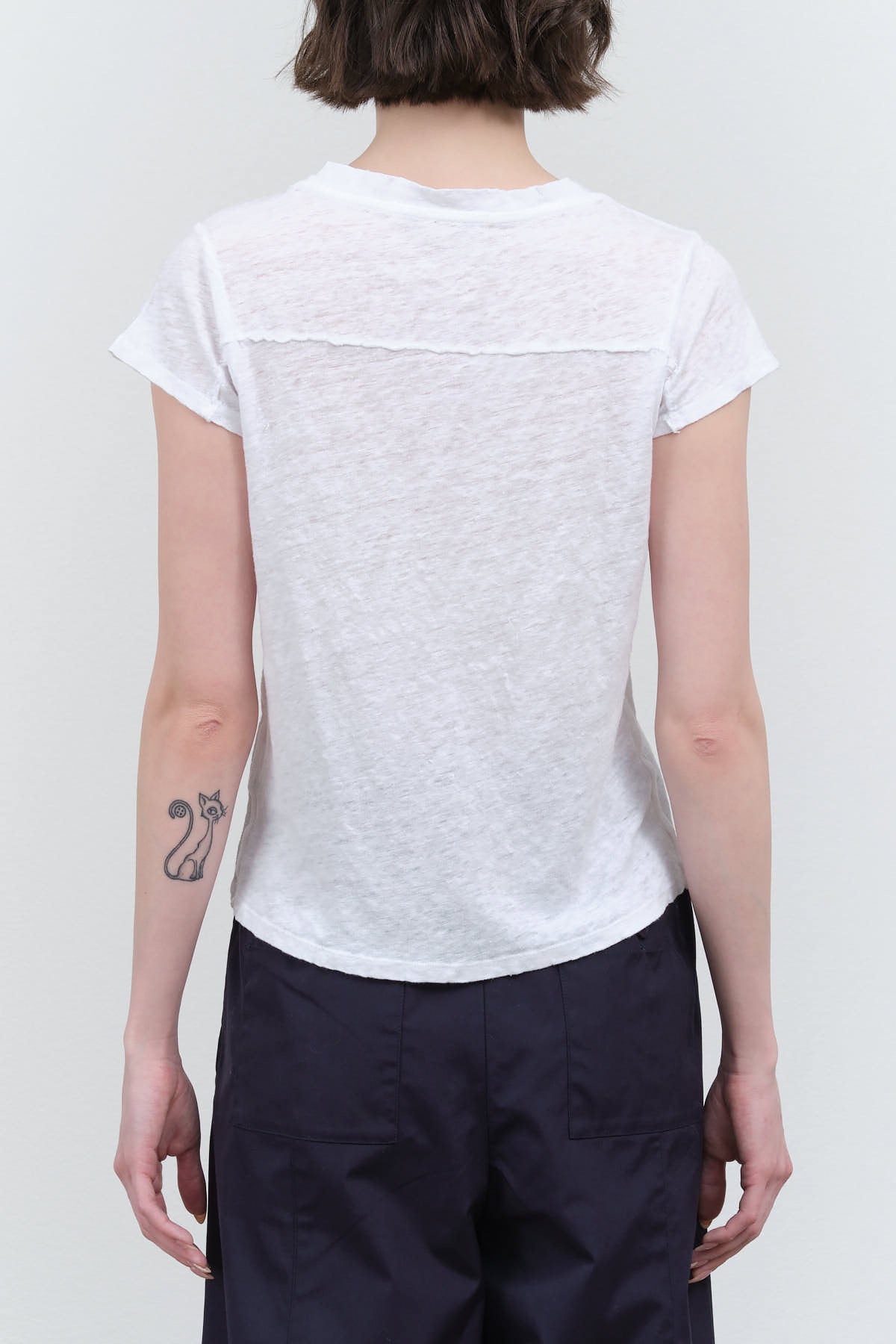Back view of Sweetness V-Neck Tee in White