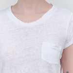 Collar view of Sweetness V-Neck Tee in White
