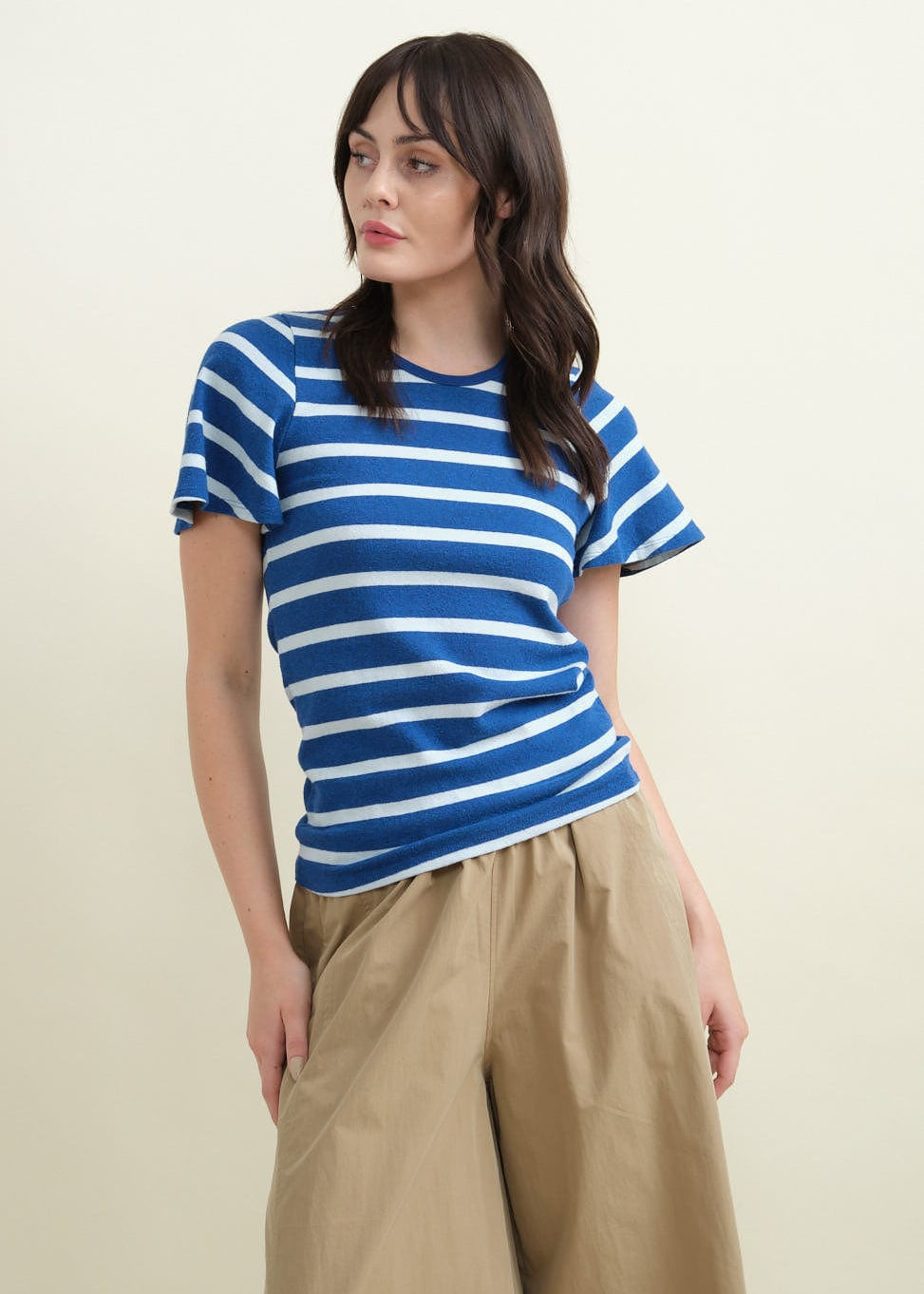 Amo Denim Apparel Womens Tees Sylvie Tee Natural/Navy / XSmall