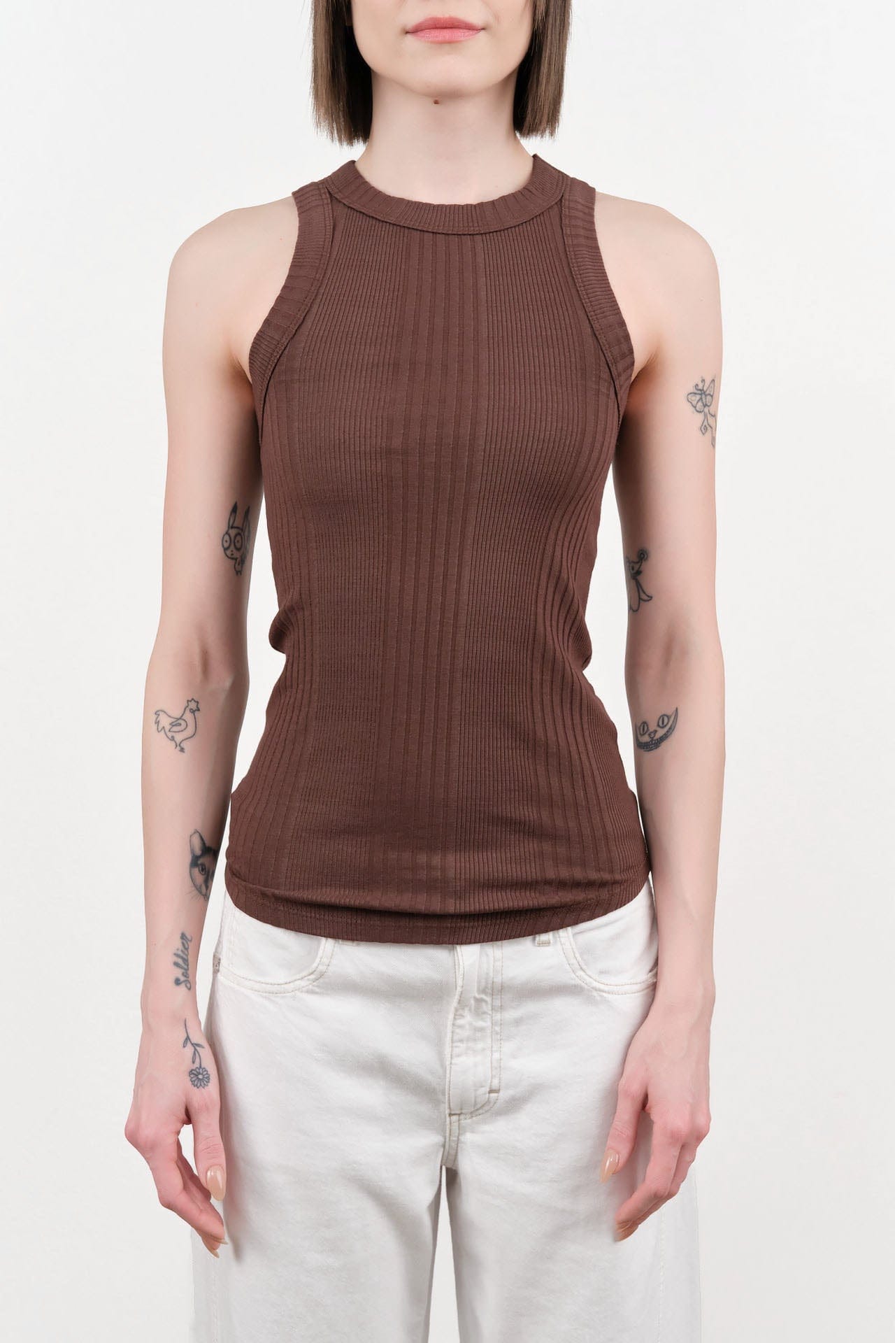 Amo Denim Apparel Womens Tees Vera Tank in Bittersweet