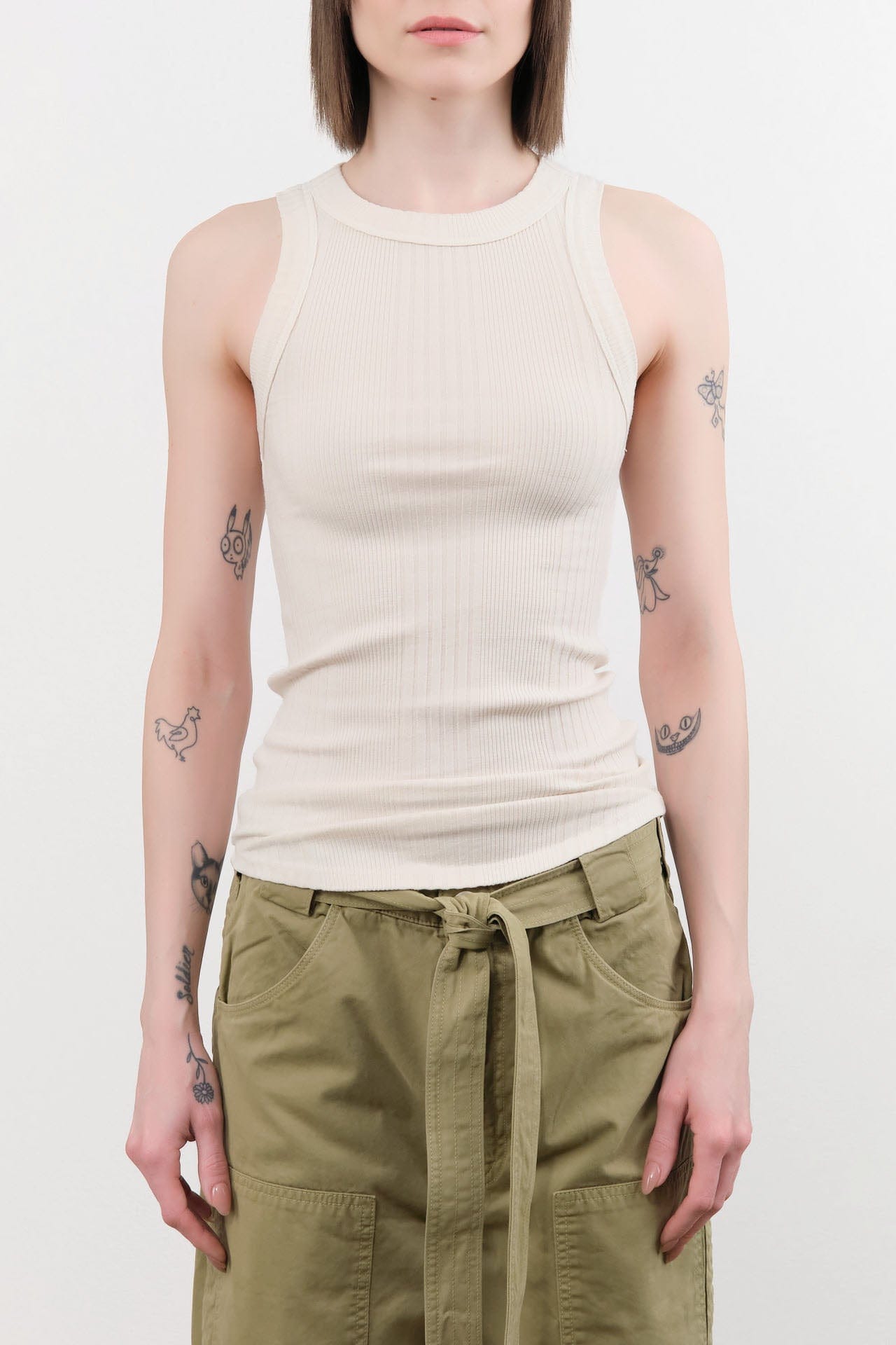 Amo Denim Apparel Womens Tees Vera Tank in Bone