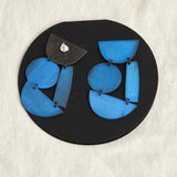Annie Costello Brown Jewelry Earrings Masha Blue Earrings Blue Patina / 2.5"
