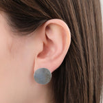 Annie Costello Brown Jewelry Earrings Mini Sun Disc Earrings Sterling Silver / 0.75" Dia