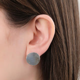 Annie Costello Brown Jewelry Earrings Mini Sun Disc Earrings Sterling Silver / 0.75" Dia