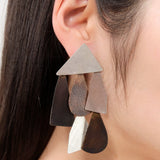 Annie Costello Brown Jewelry Earrings Zola Earrings in Mixed Metal Sterling Silver and Oxidized Brass / 3"