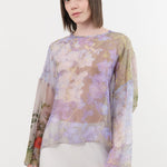 Anntian Apparel Womens Blouses Chiffon Silksweater Print R / One Size