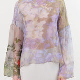 Anntian Apparel Womens Blouses Chiffon Silksweater Print R / One Size