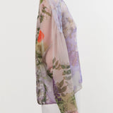 Anntian Apparel Womens Blouses Chiffon Silksweater Print R / One Size