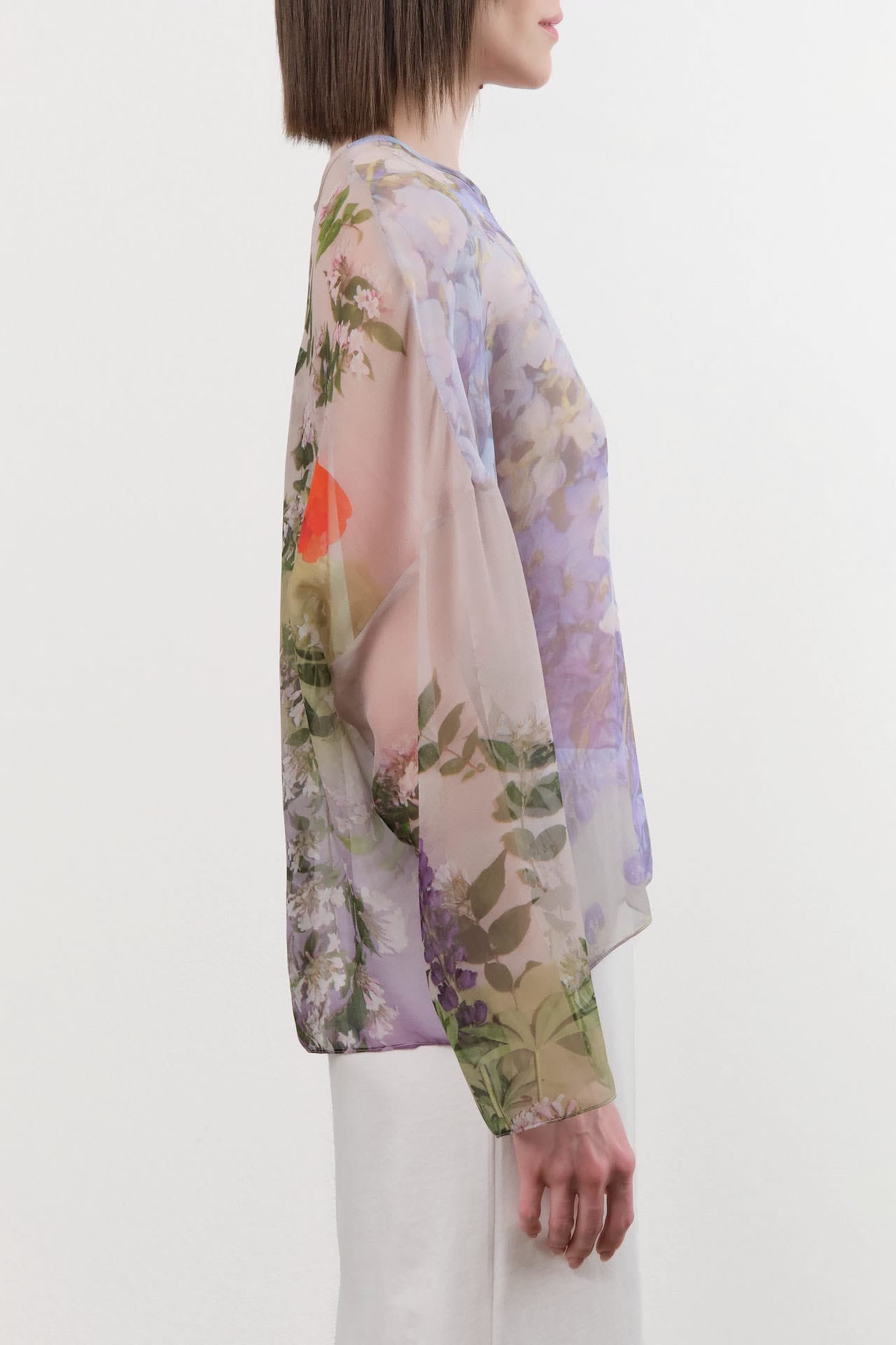 Anntian Apparel Womens Blouses Chiffon Silksweater Print R / One Size