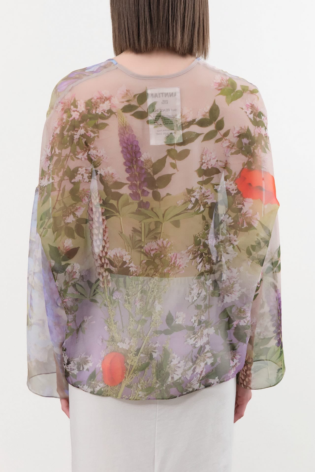 Anntian Apparel Womens Blouses Chiffon Silksweater Print R / One Size