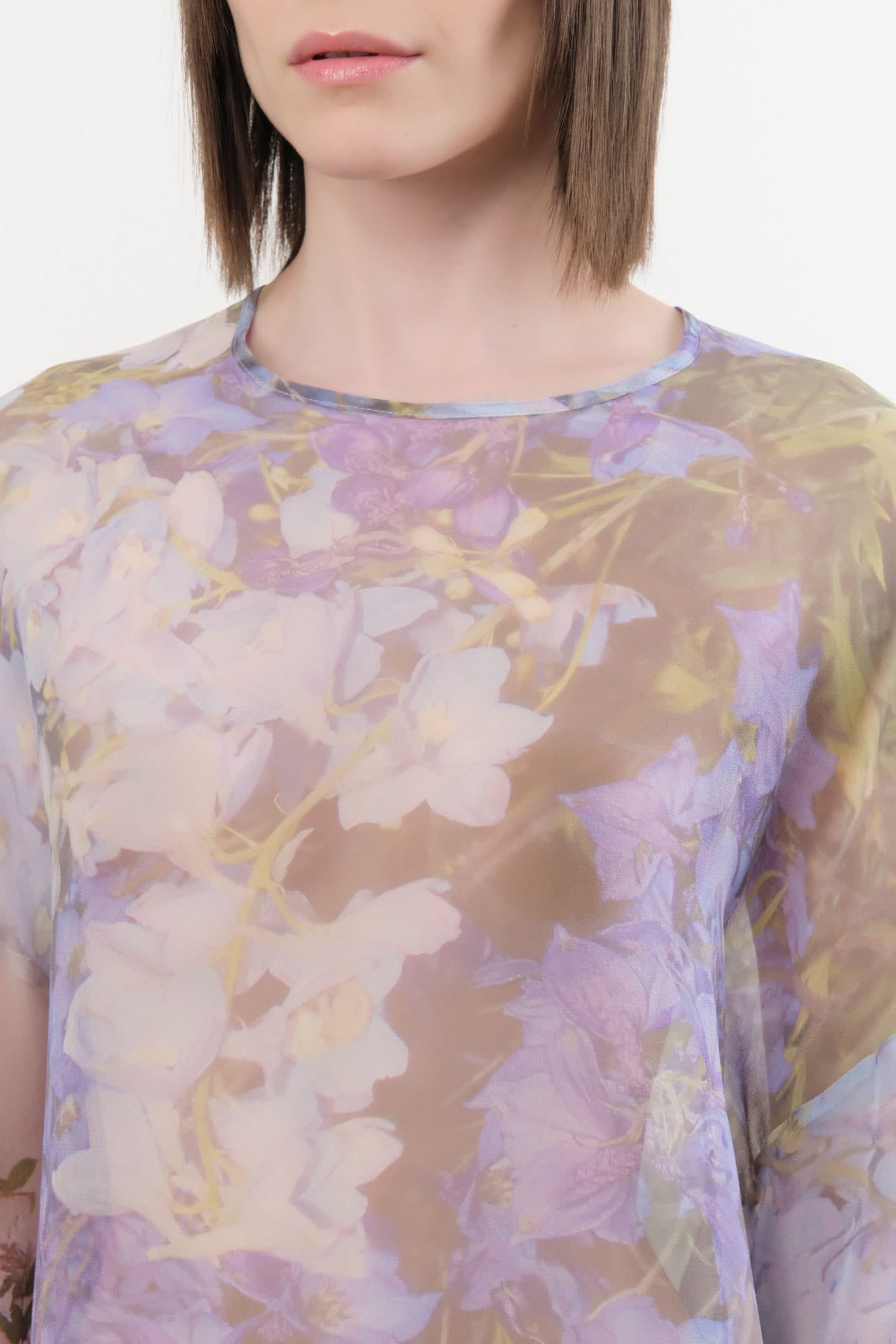 Anntian Apparel Womens Blouses Chiffon Silksweater Print R / One Size