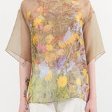 Anntian Apparel Womens Blouses Chiffon T-Shirt Print E / One Size