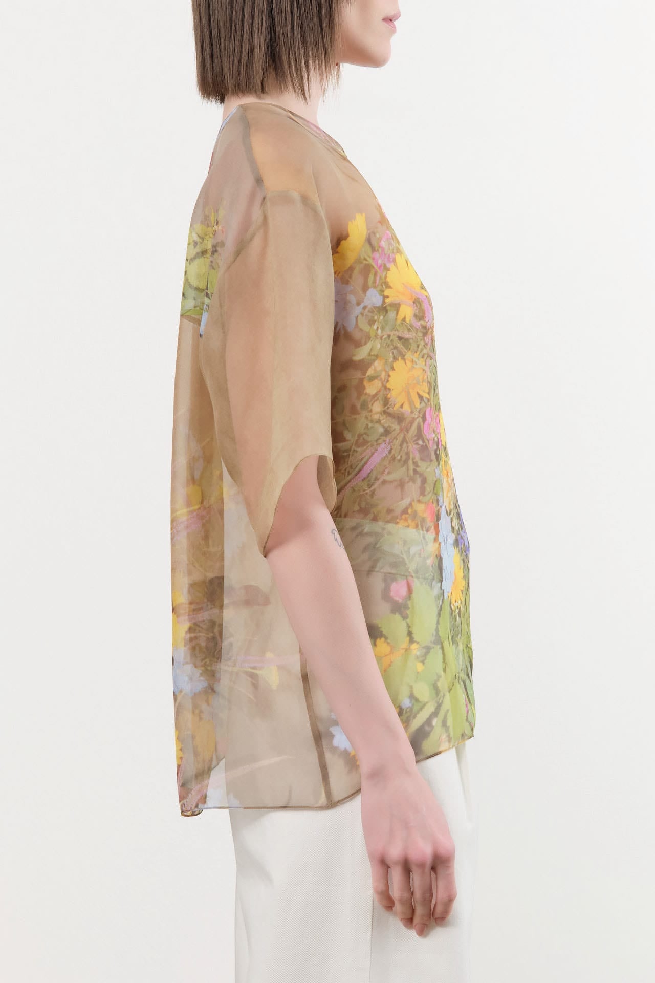 Anntian Apparel Womens Blouses Chiffon T-Shirt Print E / One Size