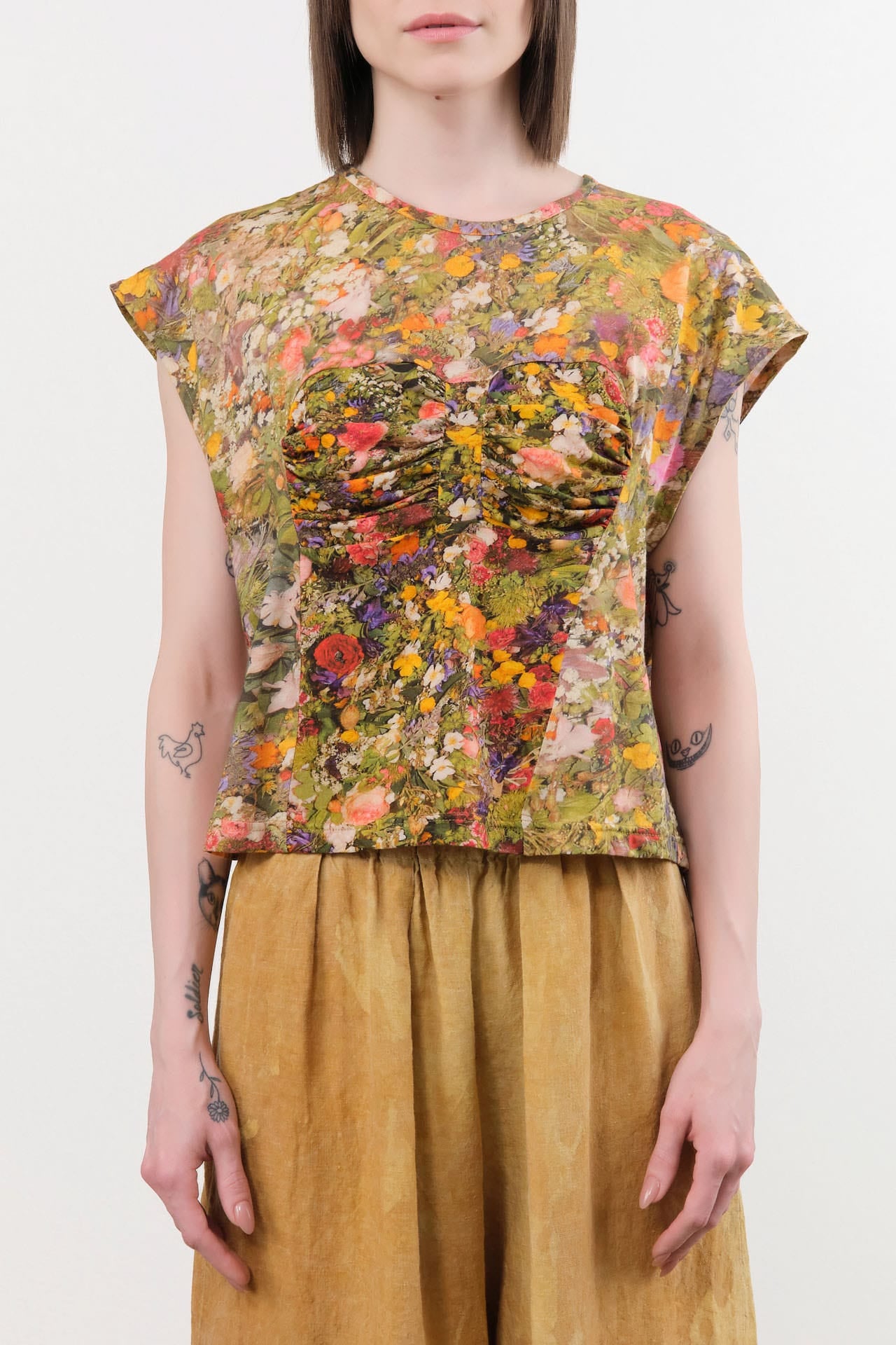 Anntian Apparel Womens Blouses Cotton Linen Top Print D / One Size