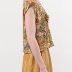 Anntian Apparel Womens Blouses Cotton Linen Top Print D / One Size