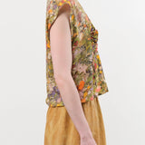 Anntian Apparel Womens Blouses Cotton Linen Top Print D / One Size