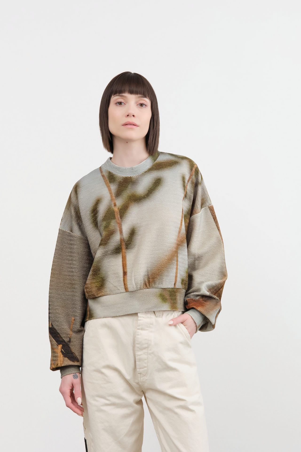 Anntian Apparel Womens Blouses Cropped Pullover One Size / Print A
