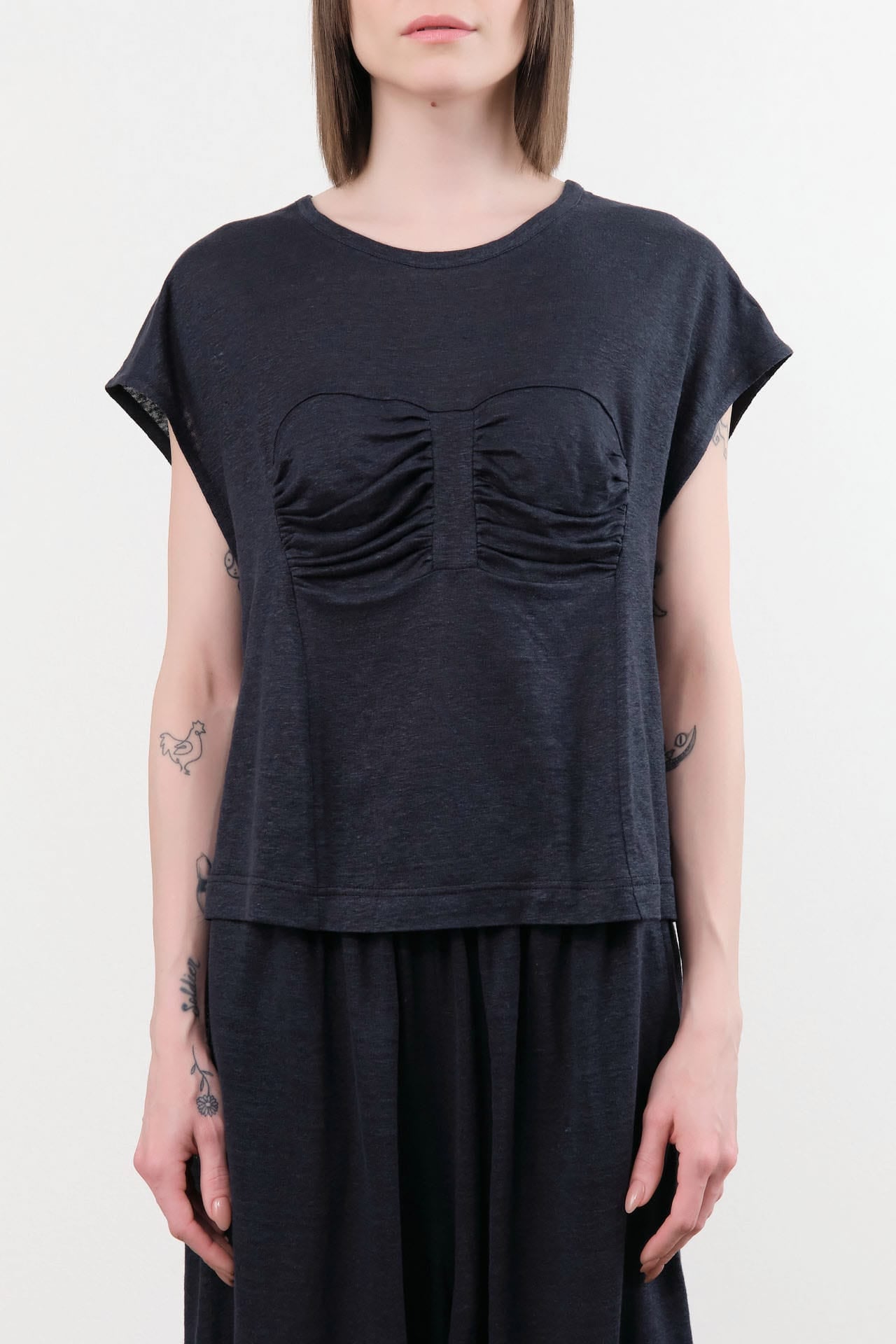 Anntian Apparel Womens Blouses Jersey Top Vintage Black / One Size