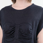 Anntian Apparel Womens Blouses Jersey Top Vintage Black / One Size