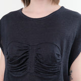 Anntian Apparel Womens Blouses Jersey Top Vintage Black / One Size
