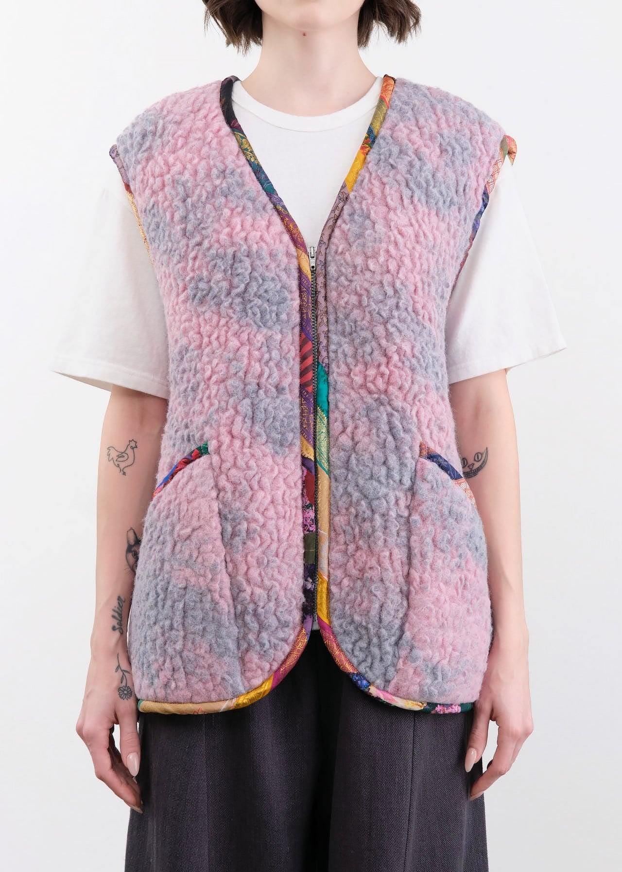 Anntian Apparel Womens Outerwear Sheep Wool Vest Dyed C / One Size