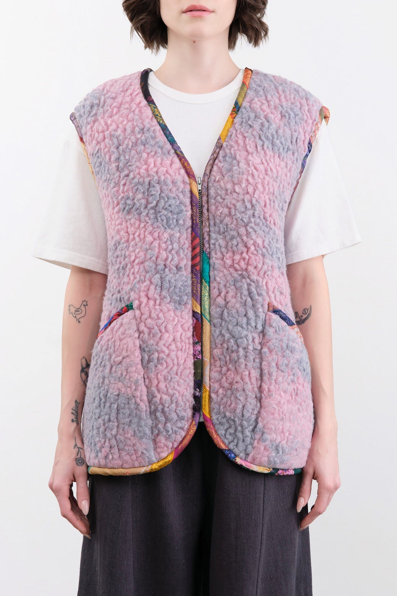 Anntian Apparel Womens Outerwear Sheep Wool Vest Dyed C / One Size
