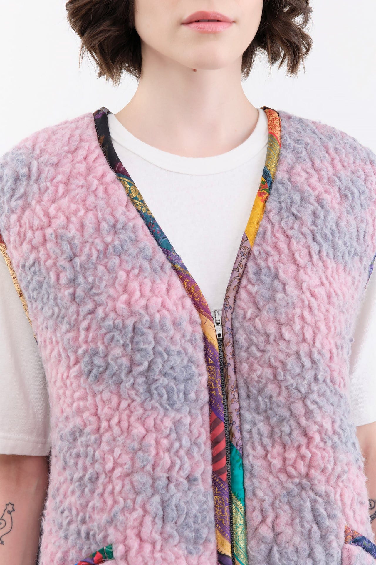 Anntian Apparel Womens Outerwear Sheep Wool Vest Dyed C / One Size