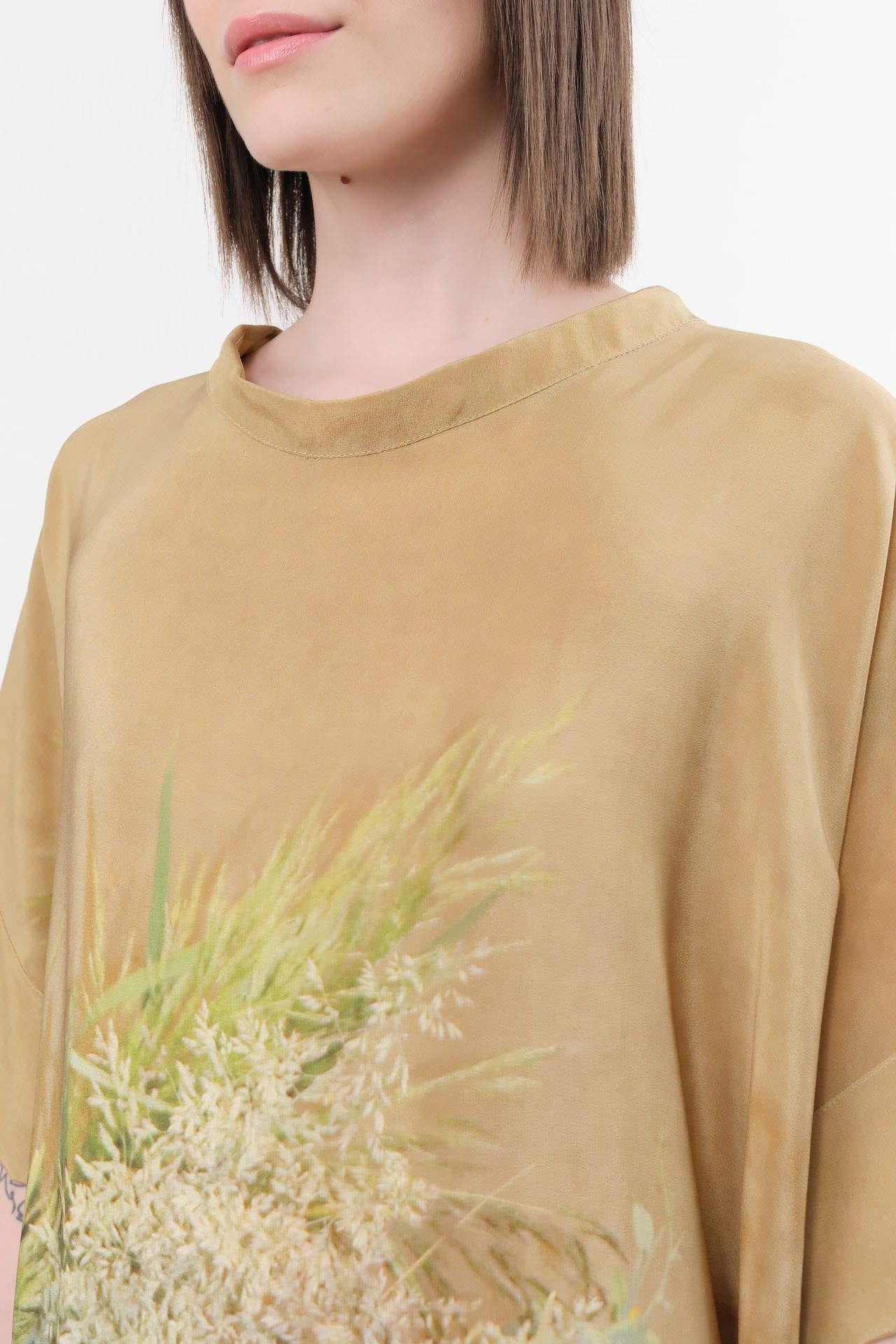 Anntian Apparel Womens Dresses Silk Dress in Print B Print B / One Size