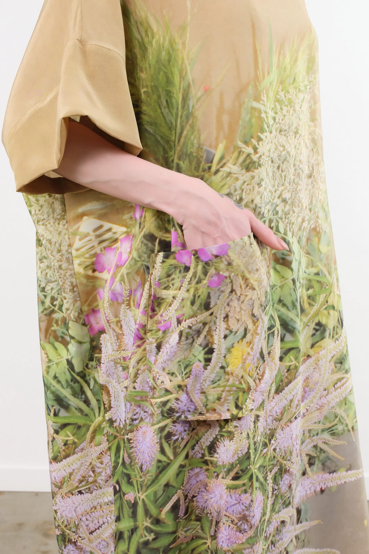 Anntian Apparel Womens Dresses Silk Dress in Print B Print B / One Size