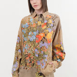 Anntian Apparel Womens Blouses Silk Shirt Print J / One Size