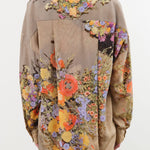 Anntian Apparel Womens Blouses Silk Shirt Print J / One Size