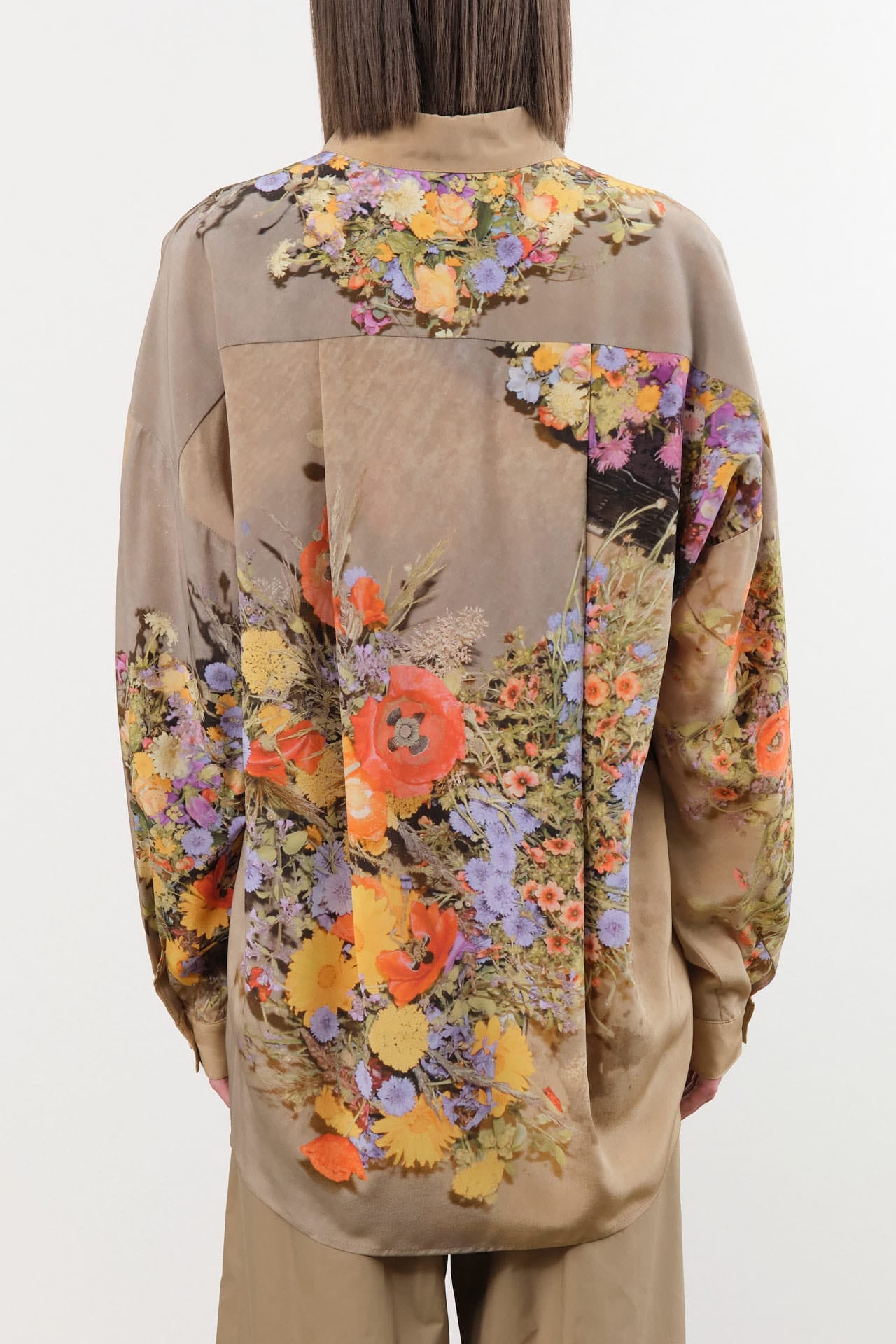 Anntian Apparel Womens Blouses Silk Shirt Print J / One Size