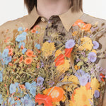 Anntian Apparel Womens Blouses Silk Shirt Print J / One Size