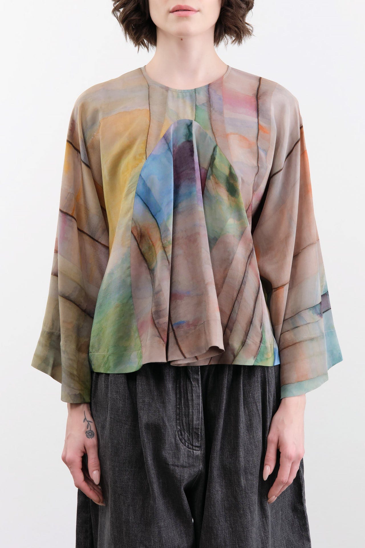 Anntian Apparel Womens Blouses Silk Top in Print 9 Print 9 / One Size