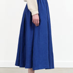 Anntian Designer Brand Wide Flowy Midi Skirt in Royal Blue